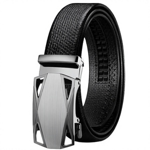 Cinturón de Cuero Vacuno Genuino de Primera Calidad con Hebilla de Acero y Cierre Automático – Cinturón Impermeable para Hombre, Estilo Casual y de Negocios - Product Image 2