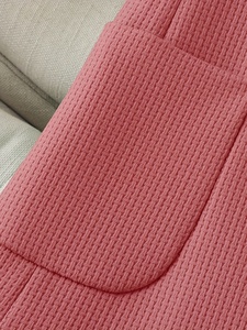 Blazer rose en velours élégant à simple boutonnage pour femme avec broderie, anti-plis, idéal pour le bureau ou les tenues décontractées - Product Image 5