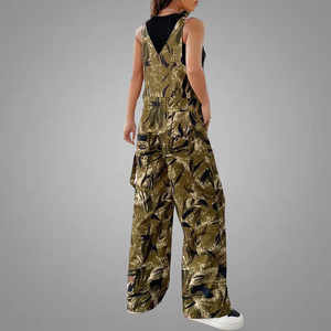 Combinaison pantalon pour femme sans manches, ensemble imprimé, de haute qualité, sans manches, boutons décontractés, style camouflage, taille haute, nouveauté <span class=keywords><strong>2022</strong></span>, collection été - Product Image 5