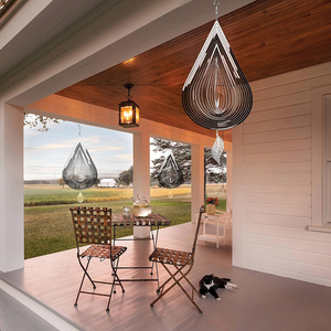 Vent Spinner 3D <span class=keywords><strong>goutte</strong></span> <span class=keywords><strong>d</strong></span>'<span class=keywords><strong>eau</strong></span> <span class=keywords><strong>d</strong></span>écorations suspendues métal acier inoxydable vent Spinner <span class=keywords><strong>d</strong></span>écor pour cour jardin <span class=keywords><strong>balcon</strong></span> intérieur extérieur - Product Image 5