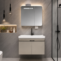 Meuble de salle de bain suspendu avec miroir LED, armoire de rangement intelligente, design moderne, pour hôtel, garantie 3 ans, fournisseur OEM ODM