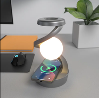 Luz de carga inalámbrica de levitación de suspensión Ambiente RGB con función de carga rápida para teléfonos Lámpara de noche giratoria inteligente