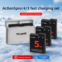 Batería de Litio Recargable de Alta Capacidad de 2200 mAh con Cargador USB de Doble Ranura para DJI Osmo Action3 Action4 Action5 Pro
