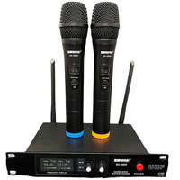 Mikrofon Nirkabel Satu Transmitter Dua Receiver SH-300G Pola Kardioid Rasio Sinyal-ke-Noise <60 DB untuk Rumah Panggung KTV