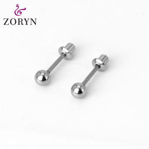 Zoryn 316L StainlessSteel Silver Plated Screw Back Stud Earrings Infinity Symbol Hypoallergenic Smooth Finish Couple <b>BFF</b> Jewelry - Product Image 3
