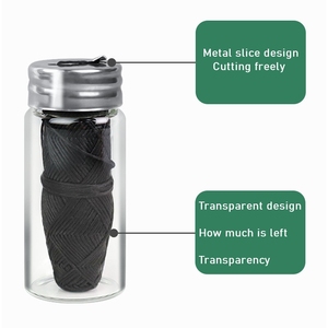 Mini scatola di filo interdentale portatile con biodegradabile 30M rotolo di filo interdentale bottiglia di vetro di mais di bambù filo di carbone menta <span class=keywords><strong>Micro</strong></span> cera - Product Image 3