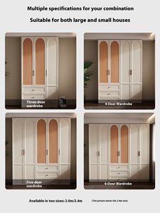 Crème française grande <span class=keywords><strong>armoire</strong></span> en bois massif Vintage <span class=keywords><strong>rotin</strong></span> moderne Simple <span class=keywords><strong>armoire</strong></span> de rangement pour <span class=keywords><strong>la</strong></span> maison chambre hôtels salon Villa - Product Image 6
