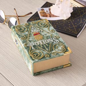Libro Caja de joyería de terciopelo Tela de brujería Lentejuelas Pulseras adornadas a mano Caja de regalo Anillos colgantes de lujo Caja DE FOTOS Embalaje - Product Image 2