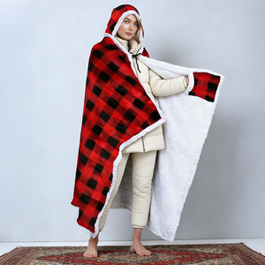 Couverture enveloppante en polyester sherpa rembourrée, personnalisée, originale, chaude pour l'hiver, pour regarder la télévision, le bureau, la pause déjeuner, la sieste - Product Image 4