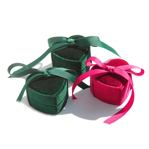 Multi Shapes Custom Jewelry <b>Box</b> Round Pink <b>Ring</b> <b>Box</b> Packaging Velvet Wedding <b>Ring</b> Earrings Jewellery Packaging <b>Box</b> with Ribbon - Product Image 4