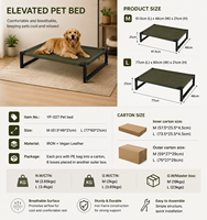 Lit surélevé pour animaux de compagnie - Cadre métallique - Plateforme rafraîchissante en toile respirante - Tapis de repos portable pour intérieur - Vente en gros B2B