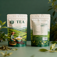 Sac d'emballage personnalisé certifié BRC avec fermeture éclair et fenêtre, refermable, résistant à l'humidité, pour thé et café, pochette autoportante