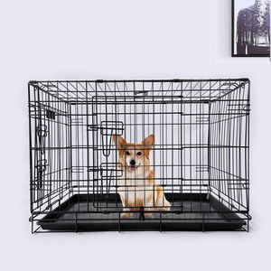 Rarewe <span class=keywords><strong>Pet</strong></span> malzemeleri özel yavru köpek kafesi çift kapılı güçlendirilmiş Metal tel katlanabilir büyük ağır <span class=keywords><strong>Pet</strong></span> köpek sandık köpek kafesi - Product Image 2