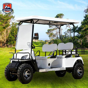 Voiturette <span class=keywords><strong>de</strong></span> <span class=keywords><strong>golf</strong></span> électrique 4 places avec moteur 5KW et batterie au lithium pour station balnéaire, véhicule utilitaire tout-terrain surélevé - Product Image 4