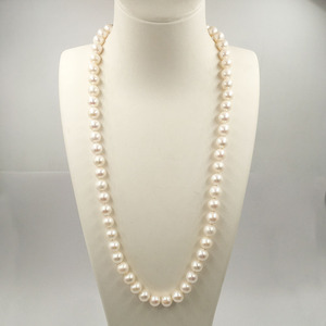 Collana <span class=keywords><strong>di</strong></span> <span class=keywords><strong>Perle</strong></span> Naturali d'Acqua Dolce 100% Naturali, 64 CM, 10-11 mm, Perfettamente Rotonde, Alta Lucentezza, con Nodi tra le <span class=keywords><strong>Perle</strong></span> - Product Image 6