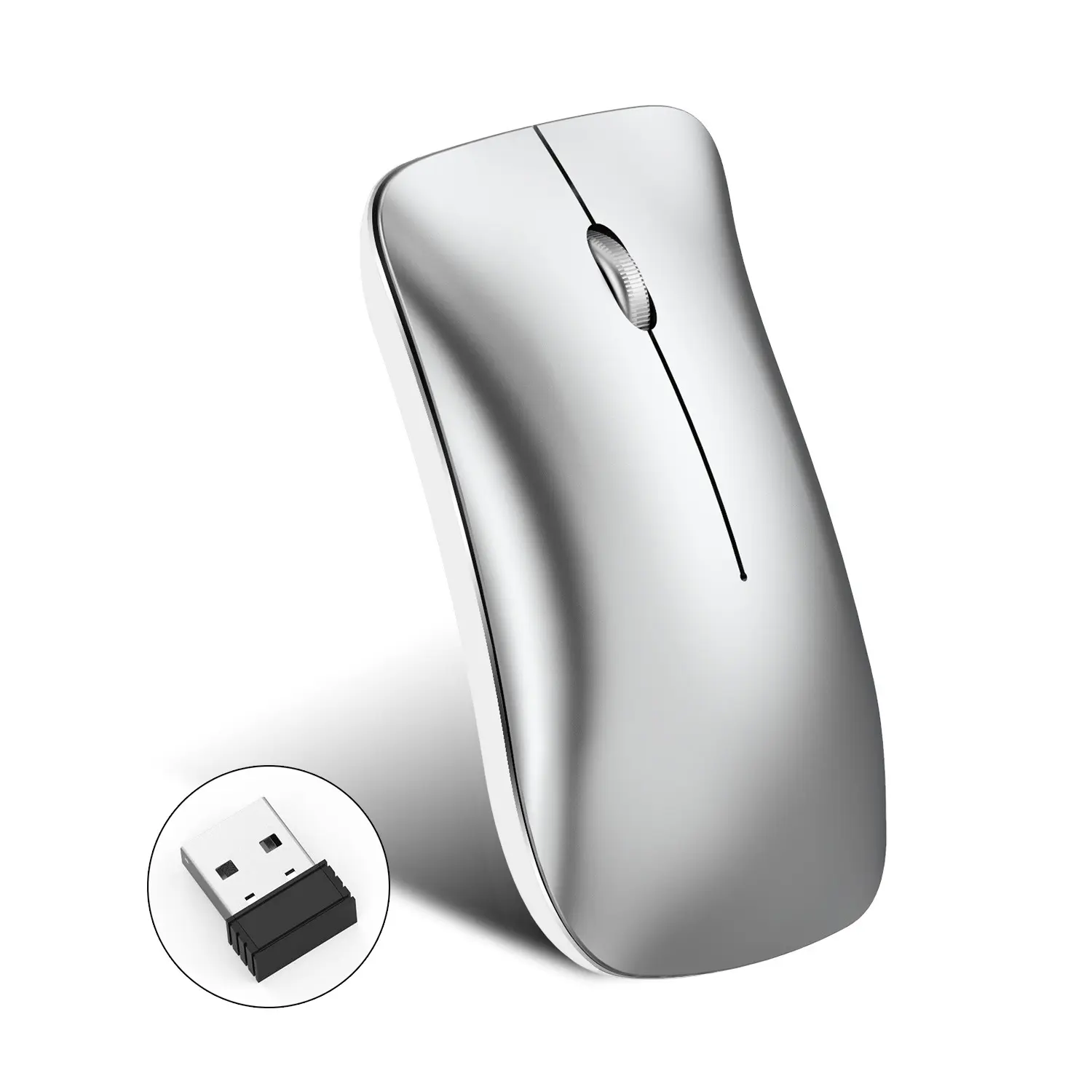 Sıcak satıcı BT 2.4G 3 modu kablosuz fare dilsiz ergonomik tasarım 1600DPI siyah gümüş kırmızı sessiz fare