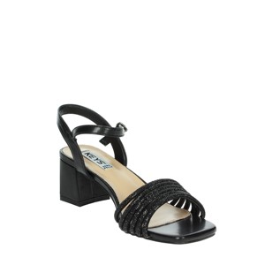 K-9533 alla moda sandali con tacco nero estate autunno primavera scarpe da sposa aperta punta Peep Square in pelliccia elegante Sexy - Product Image 5