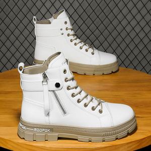 Bottes en cuir décontractées à fermeture éclair, nouvelle mode automne-hiver - Product Image 2