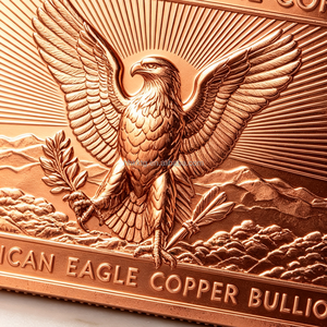Barra de Cobre Puro 999 American Eagle, 1 lb (454 g), Lingote Sólido Coleccionable con Diseño Grabado, Grado de Inversión - Product Image 1
