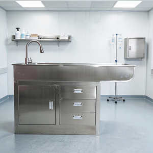 Table de traitement vétérinaire en acier inoxydable avec évier et armoire - Table vétérinaire humide pour cliniques et hôpitaux |   Fabricant Fournisseur - Product Image 1
