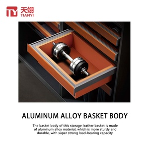 Accessoire de rangement pour armoire : Panier coulissant mural amovible en alliage d'aluminium pour une organisation facile des vêtements - Product Image 2