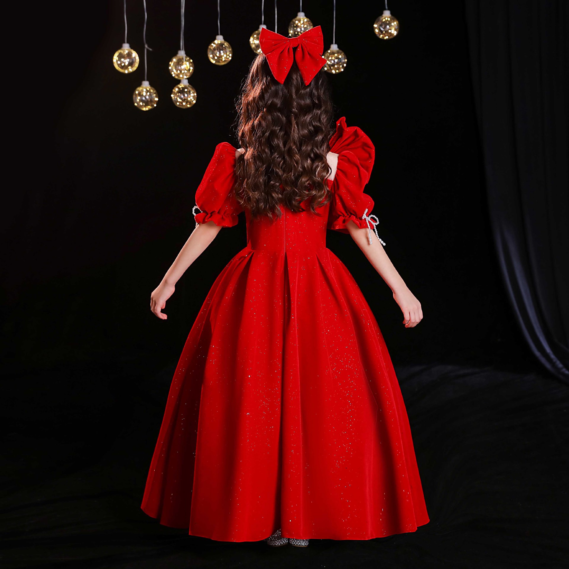 christmas princess dress Girls Romantic Party Dress Red Couture Wedding Tulle Dramatic gown Wedding Dress Pink Princess Christmas