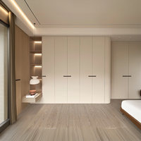 Échantillon moderne personnalisé blanc en forme de L en bois de teck classique simple MDF dernier modèle de garde-robe de salon chambre à coucher armoire