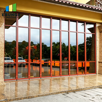 Cloison de séparation en verre mobile avec cadre en aluminium, paroi coulissante pour bureau, restaurant, espace commercial