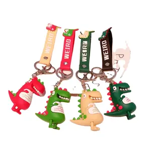 Mignon dessin animé dinosaure porte-clés sac à dos décorations pendentif porte-clés été mini sac femmes sac clé charme enfants poupée cadeau