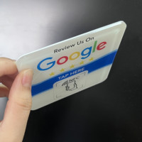 Plaque autocollante programmable google reviews autocollants robinet qr/nfc carte vierge en plastique étanche acrylique nfc menu d'examen