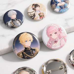 Haute qualité personnalisé Kawaii <span class=keywords><strong>Otaku</strong></span> Manga personnage fer blanc Badge broche UV imprimé métal cadeaux avec thème Anime - Product Image 2