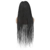Perruques synthétiques tressées en dentelle complète, avec cheveux de bébé, ligne de cheveux naturelle, sans colle, transparentes pour lace front, couleurs personnalisables, vente en gros