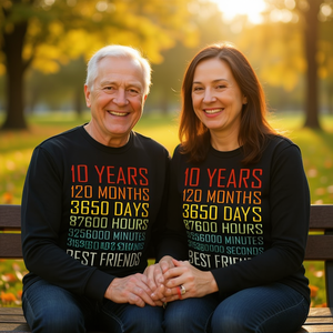 Maglietta a maniche lunghe per il 10° anniversario di Best Friends, design vintage - Product Image 3