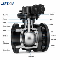 Vanne à boisseau sphérique à vis sans fin API 6D Classe 600 A105 en acier forgé, à joint métallique DBB, à bride, OEM pour pipeline de gaz naturel