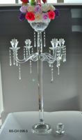 Grand candélabre en cristal K9, porte-bougie finition argentée, imprimé UV, écologique, en verre fait main, design pilier, pour mariages et Noël