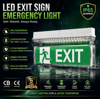 Señalización LED de Salida de Emergencia de Alto Lumen IP65 con Certificación CE CB, Batería de Respaldo LiFePO4 de 3H, Libre de Mantenimiento, Luz de Emergencia para Ubicaciones Húmedas