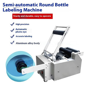 Machine d'étiquetage semi-automatique CHINCAN pour étiquettes autocollantes pour pots de miel, bouteilles en verre, cartons en plastique - Product Image 3