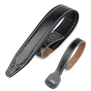 Logo personalizzato 4 \ "largo marrone scuro morbido cinturino <span class=keywords><strong>per</strong></span> chitarra in pelle Vintage <span class=keywords><strong>per</strong></span> <span class=keywords><strong>basso</strong></span> regolabile con una croce portatile e alla moda - Product Image 2