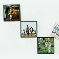 Vente chaude 8*8 pouces 20*20cm famille cadre photo ensemble famille cadre photo imprime mur art cadre en plastique
