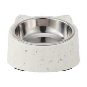 Comedero para Mascotas de Interior, Vietnam, Melamina + Acero Inoxidable, Duradero, Impermeable, Ecológico, Antideslizante, con Protección para el Cuello, Base Alta - Product Image 1