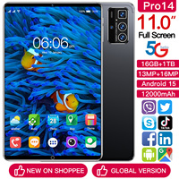 Tablette PC Pro 14 11 pouces Cargo Phablet 16 Go + 1 To 108 MP 8000 mAh 4G/5G Double SIM Écran Capacitif Android 15 Octa Core