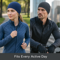 Bonnet de course en polyester à séchage rapide avec logo personnalisé OEM, bonnet anti-transpiration, sous-casque, bonnet tricoté performant, casquette athlétique