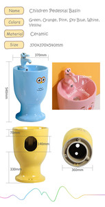 KD-K003PB Chaozhou sanitari ceramica compatti a piedistallo lavabo per bambini <span class=keywords><strong>bagno</strong></span> in piedi colore blu lavabo salone - Product Image 4