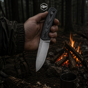 Couteau de chasse plein pied en acier O2 fait main avec pointe clip, lame fixe, fourreau Kydex pour l'extérieur et la nature sauvage - Product Image 5
