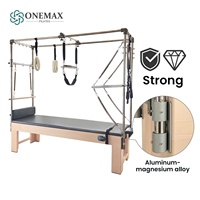 ONEMAX Elina de madera de arce Pilates Cadillac cama completa trapecio reformador Pilates máquina modelo OMP21020 uso en estudio