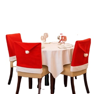 2025 Modern Square Red & <b>White</b> Non-Woven Fabric Christmas <b>Dining</b> <b>Chair</b> Covers - Product Image 1
