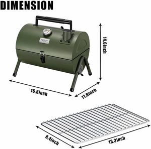 Parrilla Portátil Mini de Carbón para Asar y Ahumar, Pequeña Parrilla de Mesa con Termómetro para Acampar al Aire Libre y Jardín - Product Image 2