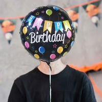 Feliz Cumpleanos Ballons en forme ronde de 18 pouces Joyeux anniversaire Ballons gonflables Jouets Ballons pour décoration de fête