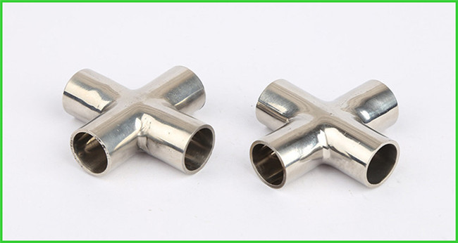 Butt Weld Straight Cross Fittings Stainless Steel Hygienic Fittings 15 Bar Pressure