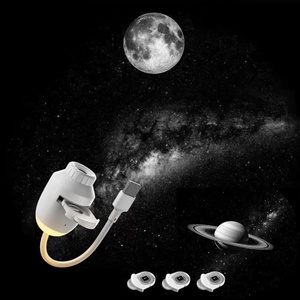 Mini projecteur LED USB ultra-clair en ABS, lampe de chevet flexible pour chambre à coucher, avec projection de galaxie, lune et <span class=keywords><strong>Saturne</strong></span> - Product Image 2